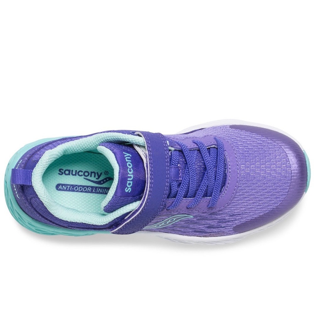 Saucony Wind AC 2.0 Kids Purple Turquoise Running Shoes Wide Size 4.5W NEW - Picture 8 of 9